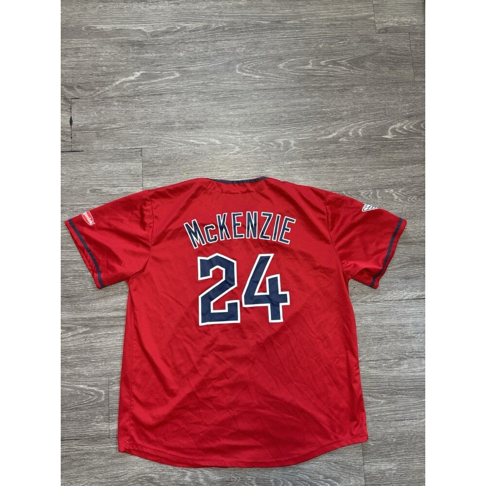Red Cleveland Guardians Triston McKenzie #24 Stadium Giveaway Replica Jersey L